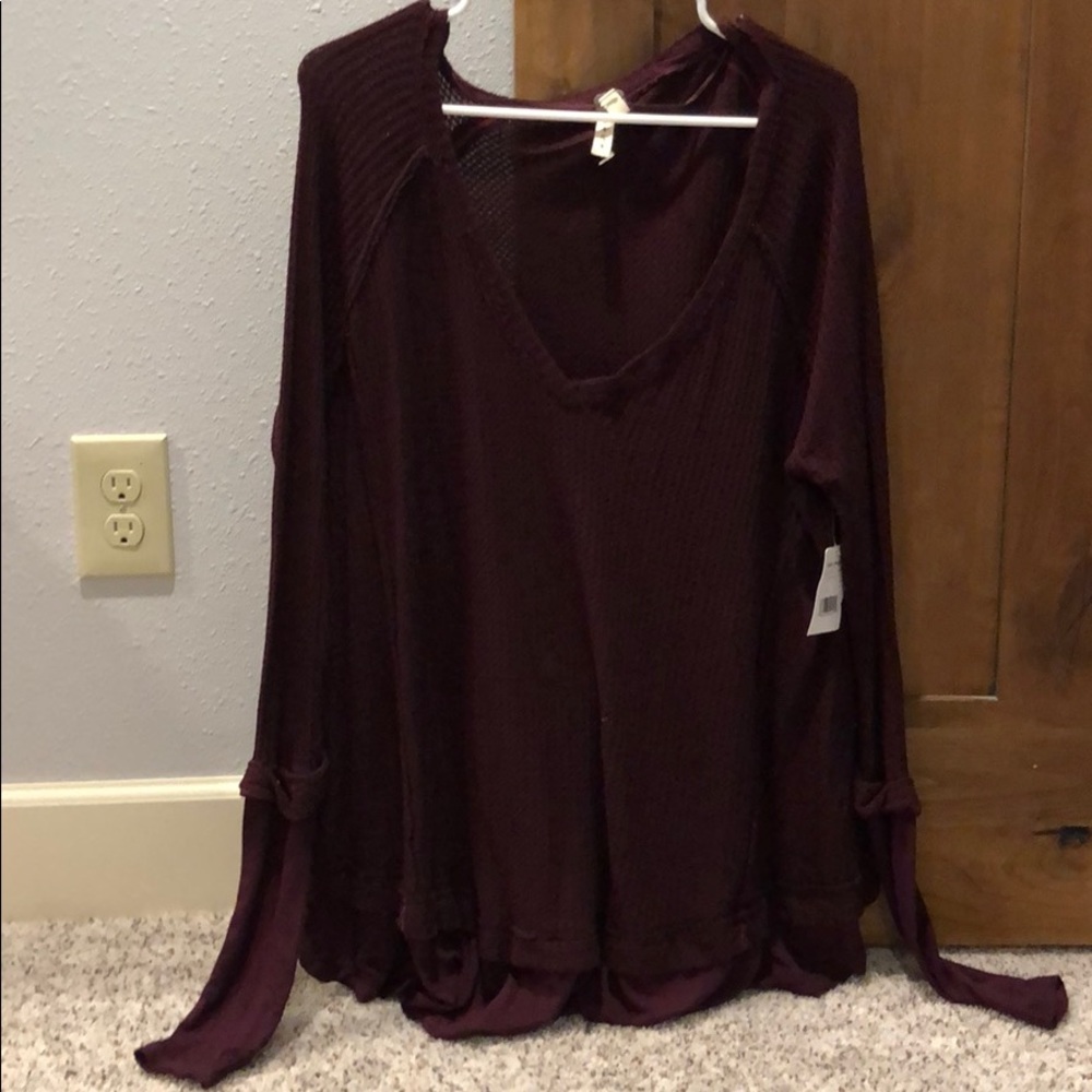 Maroon Free people shirt (never warn)